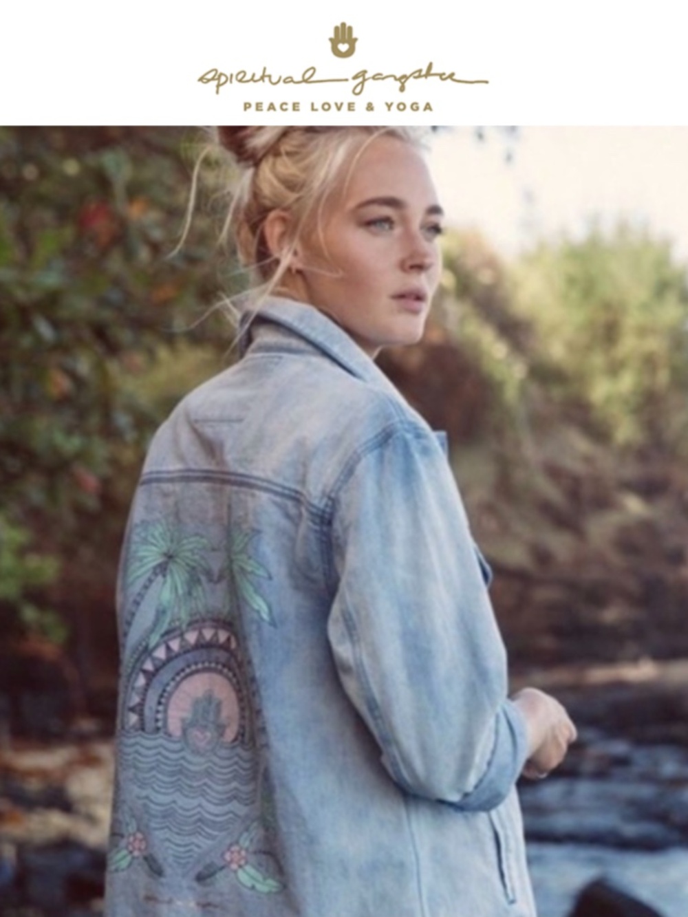 Spiritual Gangster Hamsa Denim Jacket